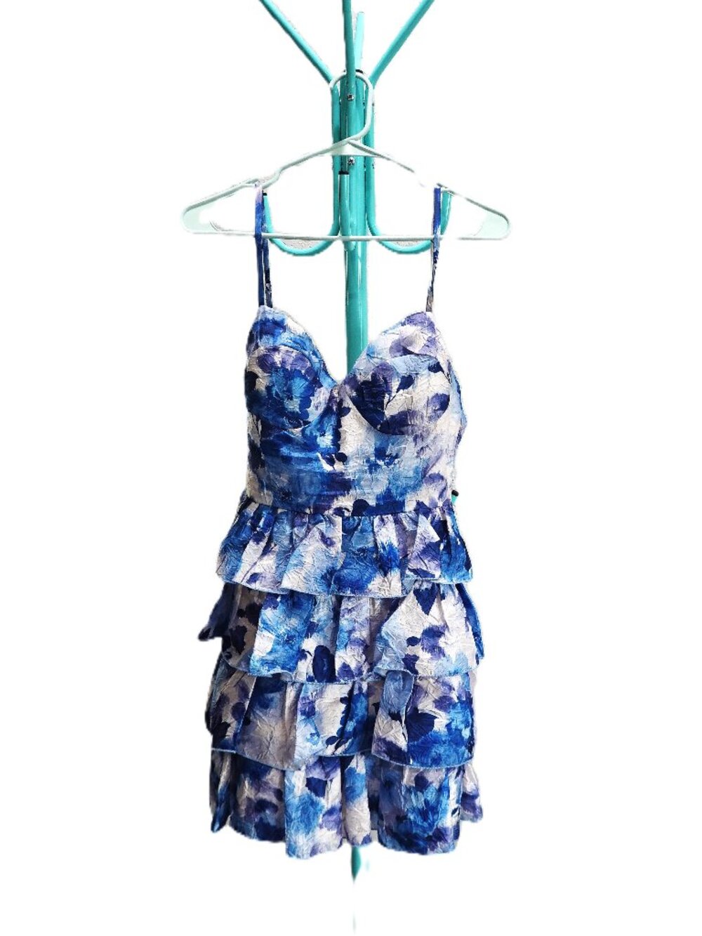 Speechless Juniors' Sweetheart-Neck Tiered Ruffle Dress Size 5 Junior
